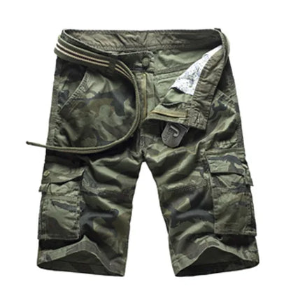 No Belt Camouflage Camo Cargo Shorts Men 2024 New Mens Casual Shorts Male Loose Work Shorts Man Military Short Pants Plus Size