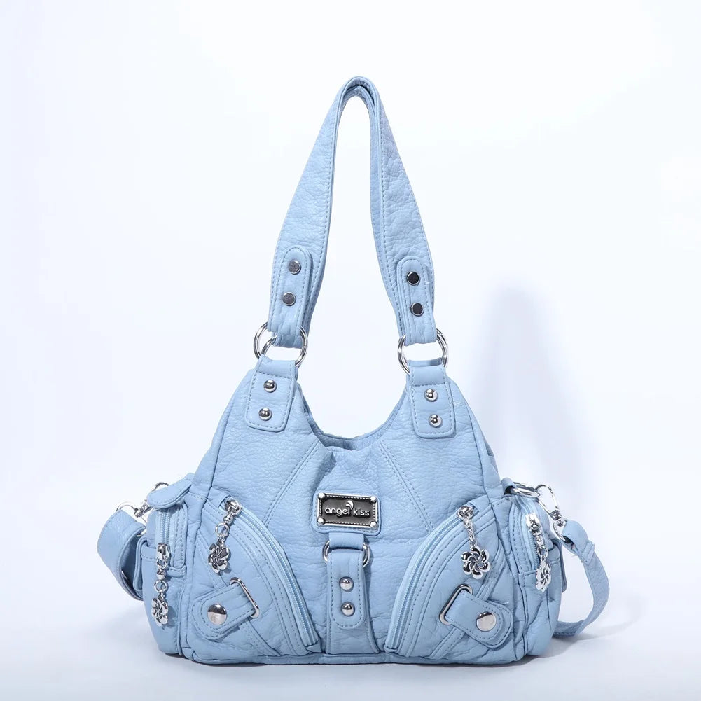 Women Handbags Rose Soft Tote Bag Small Top-handle Purse Fashion Satchel Multi-Pockets Shoulder Bag Hobos Phone Pack
