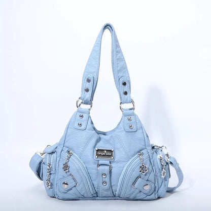 Women Handbags Rose Soft Tote Bag Small Top-handle Purse Fashion Satchel Multi-Pockets Shoulder Bag Hobos Phone Pack