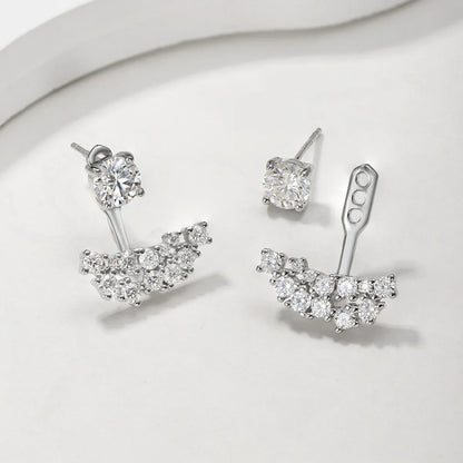 2 in 1 Pear Marquise Cut Moissanite Stud Earrings for Women S925 Silver Full Lab Diamond Dainty Pierced Ear Fine Jewelry