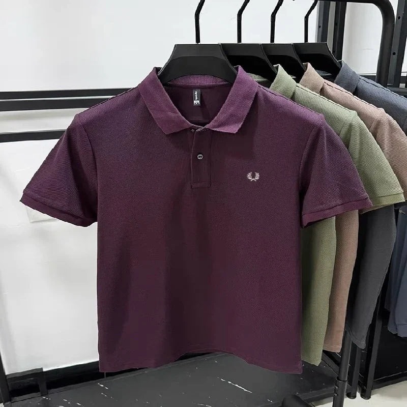 High quality men's heavyweight summer new cotton classic brand embroidered comfortable polo shirt breathable trendy short sleeve