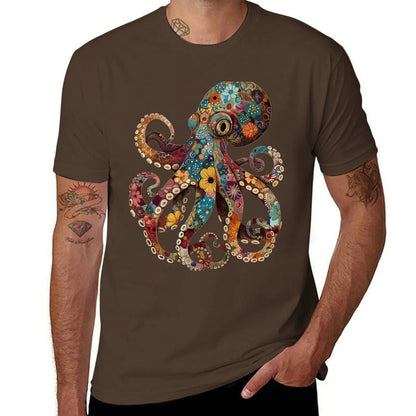 Full color octopus T-Shirt quick drying korean fashion summer tops Aesthetic clothing funny t shirts for men