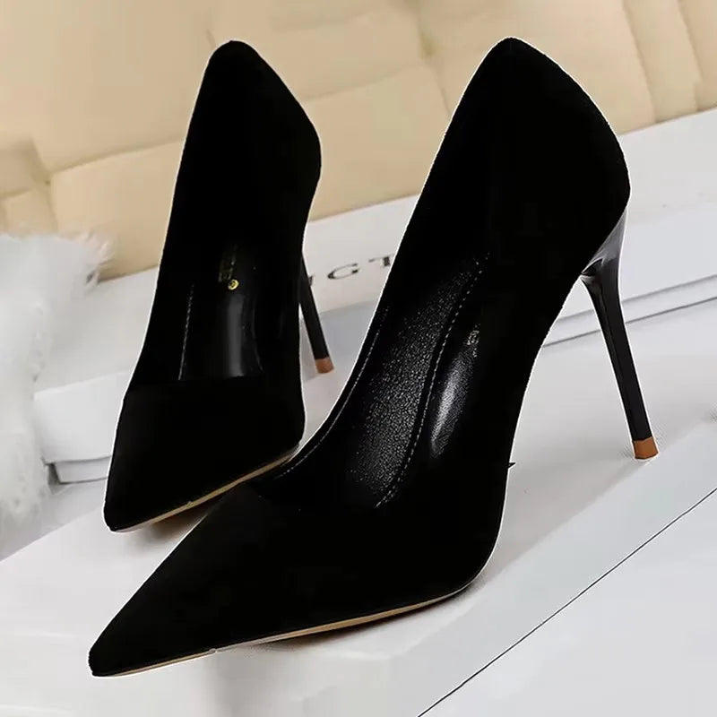 Shoes 2026 New Women Pumps Suede High Heels Shoes Fashion Office Shoes Stiletto Party Shoes Female Comfort Women Heels