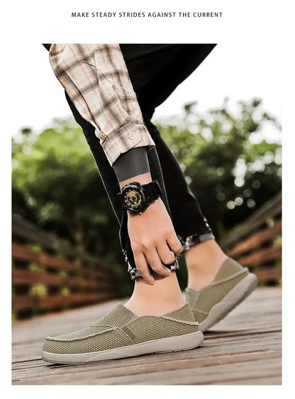 2024 Summer Men Canvas Shoes Espadrilles Breathable Casual Shoes Men Loafers Comfortable Ultralight Lazy Boat Shoes Big Size 47