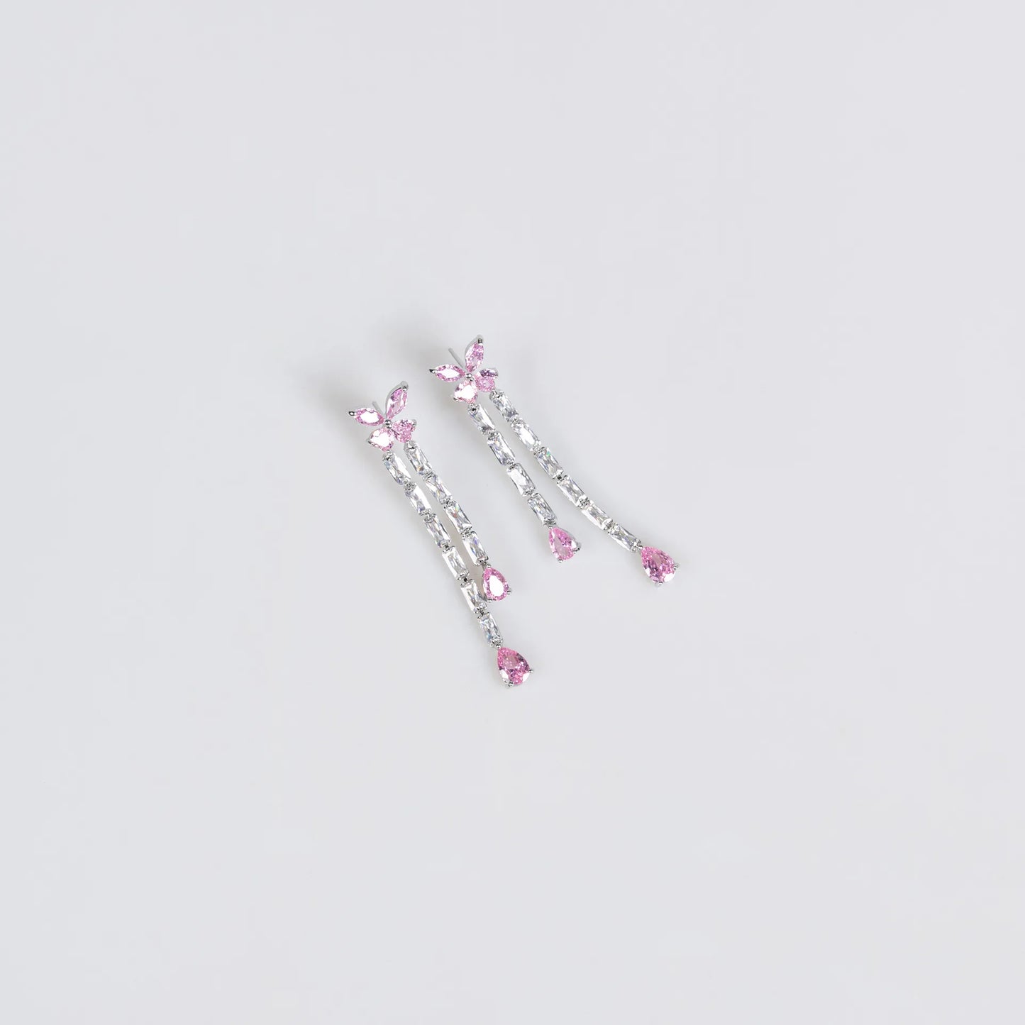Diamond-encrusted waterdrop necklace and earring set, light luxury high-end clavicle chain, niche and versatile jewelry