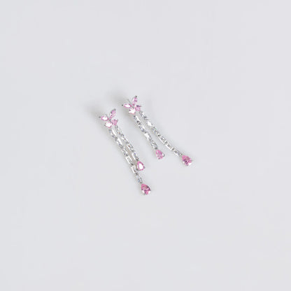 Diamond-encrusted waterdrop necklace and earring set, light luxury high-end clavicle chain, niche and versatile jewelry