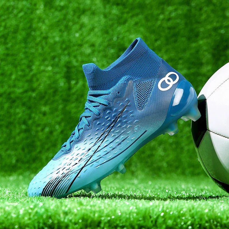 New Men Soccer Shoes Long Spikes Ultralight Football Boots Breathable Sneakers Indoor Match Cleats Training Drop Shipping