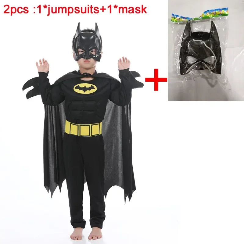 Anime Superhero Batmans Cosplay Muscle Costume Batma Zentai Jumpsuits Bodysuit Suit Halloween Carnival Costumes