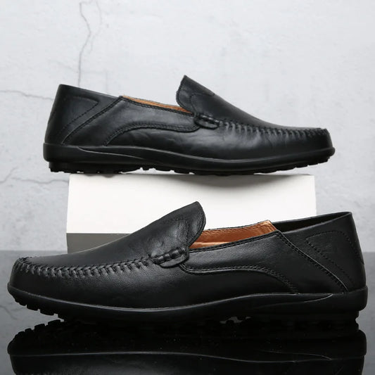 Genuine Leather Men Casual Shoes Luxury Brand Formal Men Loafers Moccasins Italian Breathable Slip on Male Boat Shoes Size 37-47