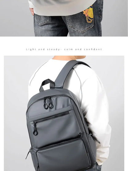 A 14 Inch Computer Backpack Large Capacity Simple Durable Men's Backpack Lightweight Men's Travel Backpack Student Schoolbag