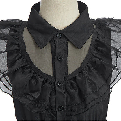 Girl Costume Kids Cosplay Black Princess Dress Children Pageant Dinner Dress Girl Halloween Party Dancing Clothing