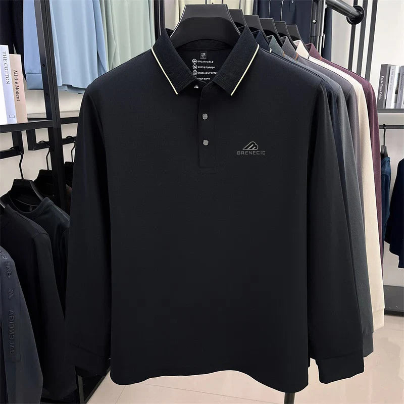 Men's long sleeved T-shirt shirt collar polo shirt 2025 spring autumn new casual wear horse logo