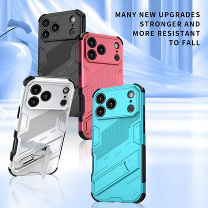 Solid Armor Cyber Shockproof Phone Case For iPhone 17 Pro Max 17 AIR With Stand Holder Cover Protective Shell