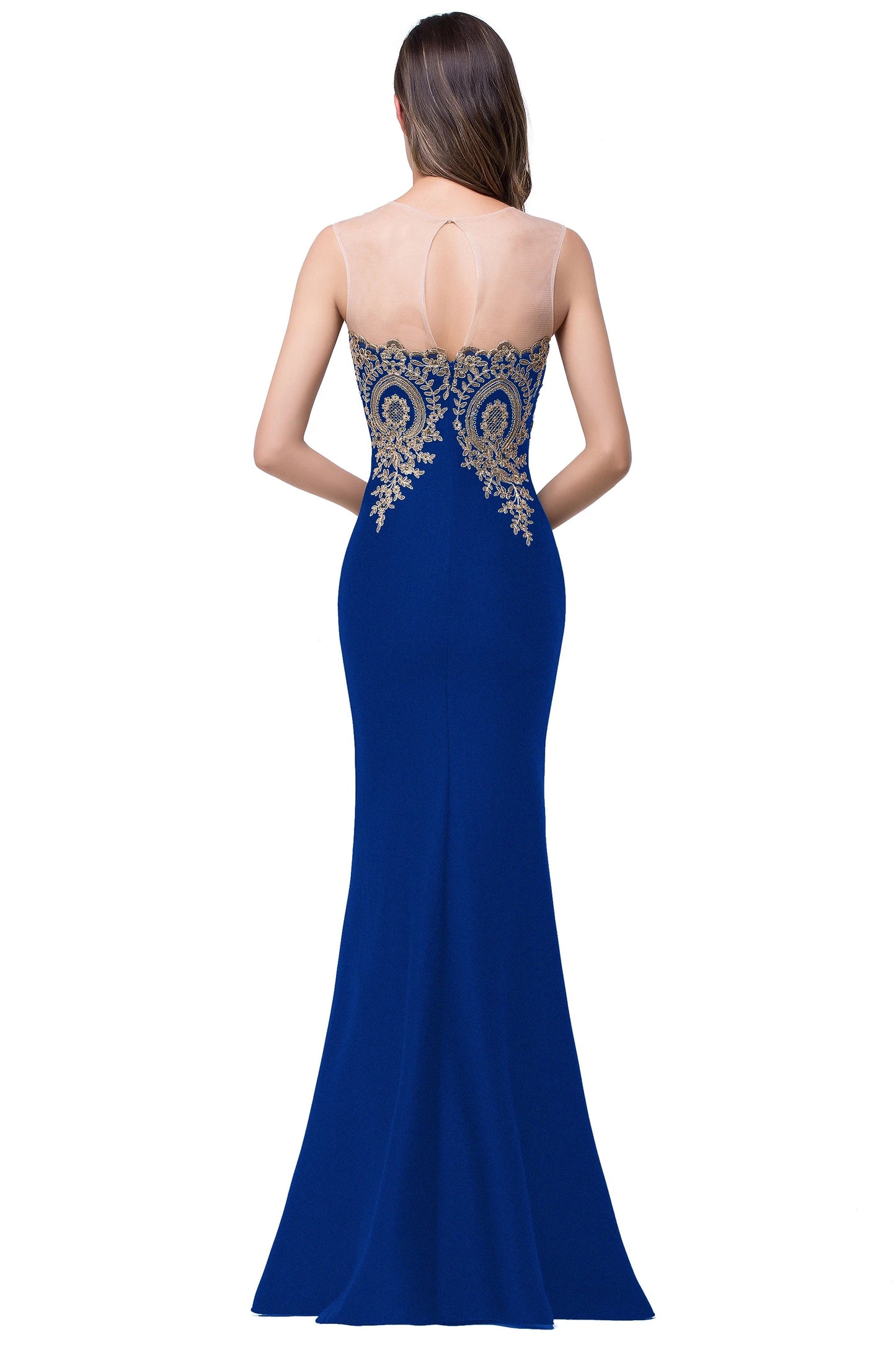 2024 Hot Sale Gold Appqulies Sweetheart Illusion Wedding Guest Gown Elegant Bridesmaid Dresses Maxi Floor Length Mermaid Gowns