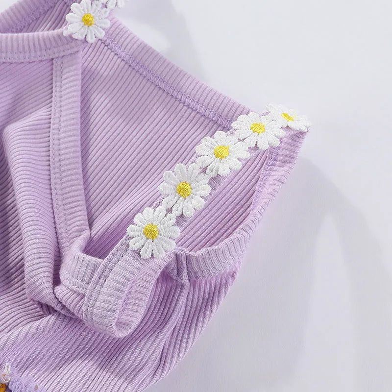 Korean Style Girls' Summer Dress 0-4Y Cute Baby Children's Little Daisy Suspender Mesh Dress Kid's Clothing