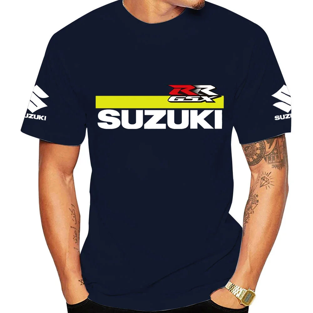 Summer new product - GSX-R, specially designed for cyclists and racing enthusiasts. A men's 100% cotton classic T-shirt.