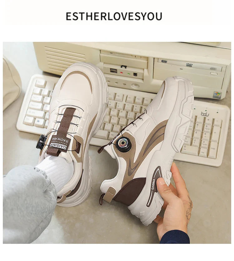 Autumn New Men's Versatile High-Top Trendy Thick-Soled Running Shoes Casual Fashion Sneakers Suitable for Outdoor Sports