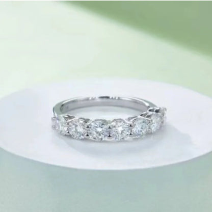 3mm Gemstone Moissanite Ring for Women S925 Silver White Gold Stackable Wedding Band Diamond Matching Gift