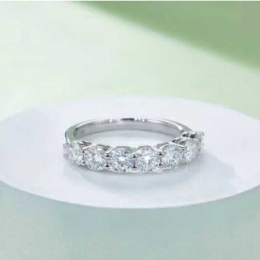3mm Gemstone Moissanite Ring for Women S925 Silver White Gold Stackable Wedding Band Diamond Matching Gift