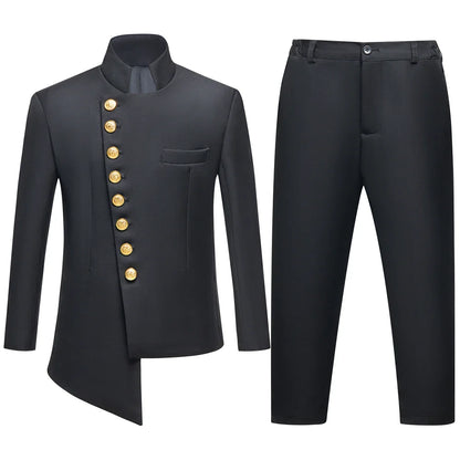 2025 Hot White Suit Set for Children 3T-14, Half Stand Formal Suits Tuxedo Pants Communion Jacket Trousers Party Outfit Kids