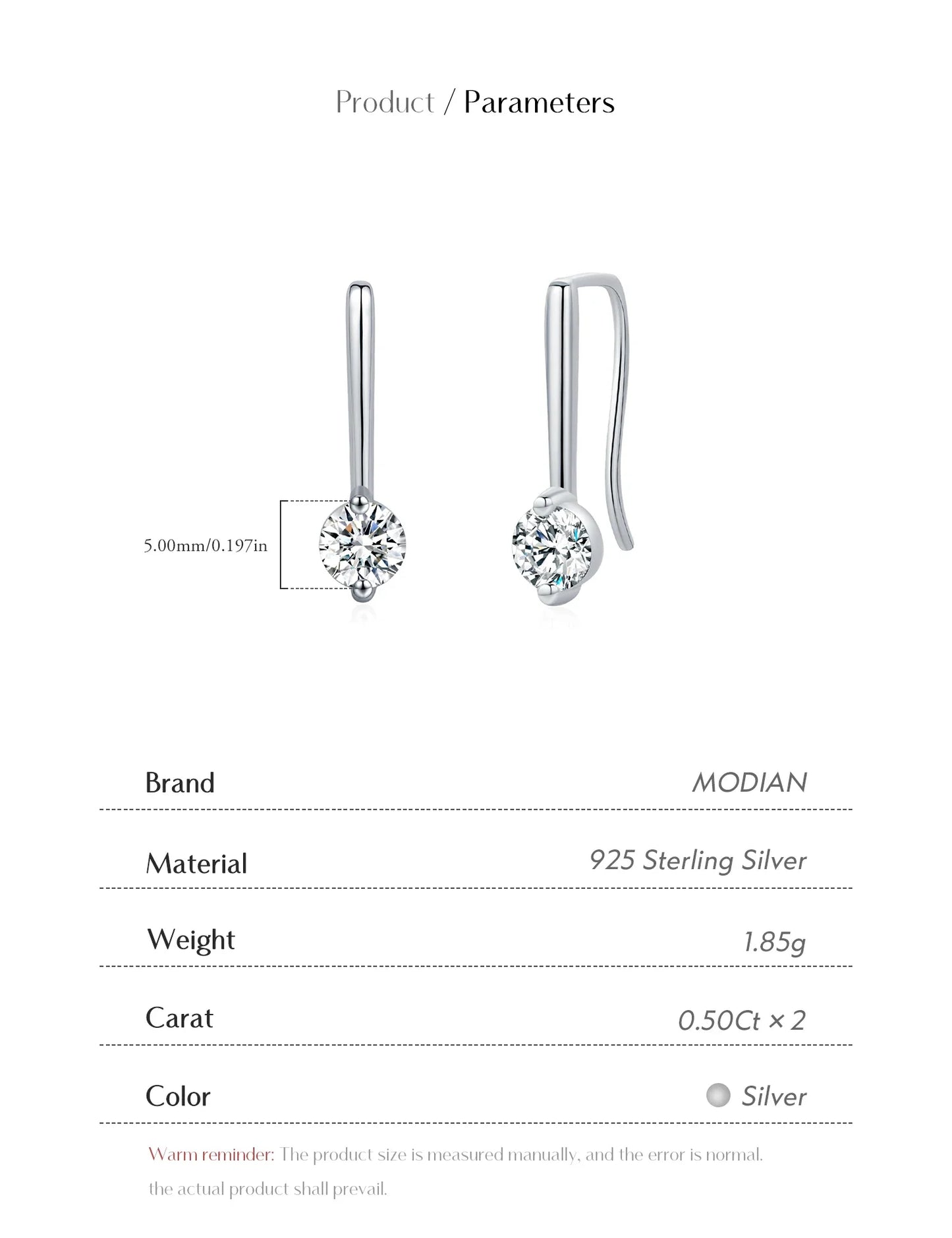 Sparkling D Color Moissanite Drop Earrings 925 Sterling Silver Classic Geometric Dangle Earrings For Women Fine Jewelry