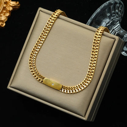 316L Stainless Steel Metal Chain Necklace For Women Fashion 18K Gold Plated Neck Chain Waterproof Jewelry Lady Gift