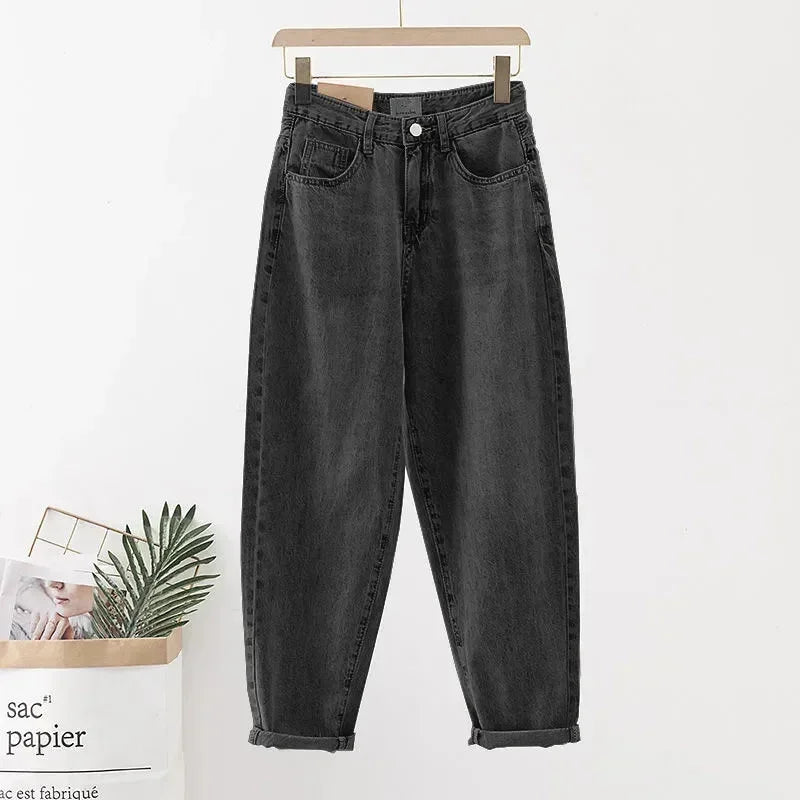 High Waist Jeans Women Clothing Stretch Streetwear Harem Pants