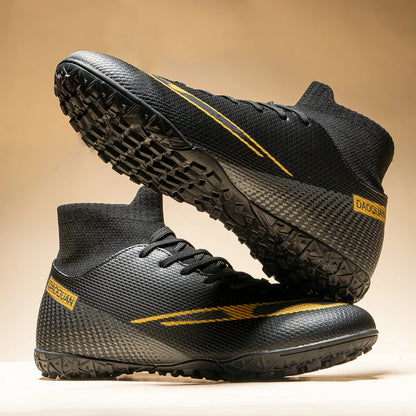 High-top soccer boots broken nails TF and spikes FG, 2 colors to choose from unisex styles professional breathable  football