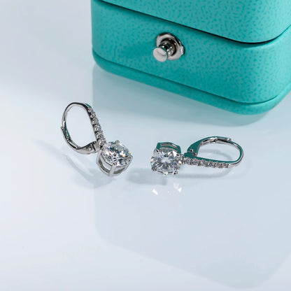 1 Carat D Color Moissanite Dangle Drop 925 Sterling Silver Earrings With Certificate Jewelry Wholesale