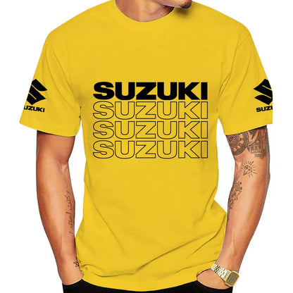 New Summer Racing Motorcycle 100% Cotton Trendy Men T-shirt Daily Outdoor Sports Party Casual Loose Street Short-sleeve