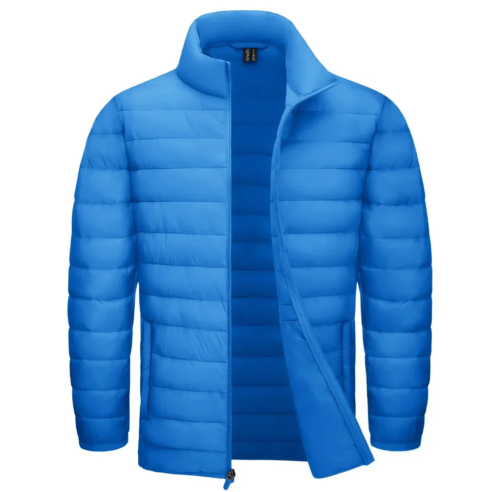 Stand Collar Lightweight Puffer Jackets Mens Quilted Jacket Water Resistant Ripstop Down Insulated Windbreaker Coats