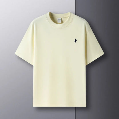 Luxury brand short sleeve men's round neck T-shirt summer fashion classic pony embroidery design 100cotton breathable casual top