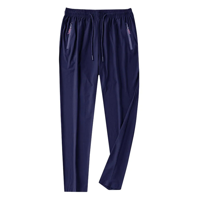 Summer men's ice silk quick drying casual pants slim fit Korean version ice silk pants sports pants straight tube quick drying p
