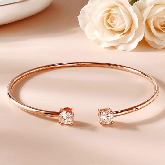 5mm 0.5ct Round Cut Moissanite Bracelet for Women S925 Silver Plated 18K Gold GRA Certified Wedding Charm Bracelet Jewelry