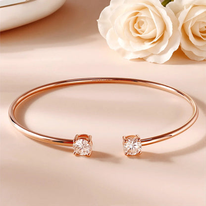 5mm 0.5ct Round Cut Moissanite Bracelet for Women S925 Silver Plated 18K Gold GRA Certified Wedding Charm Bracelet Jewelry