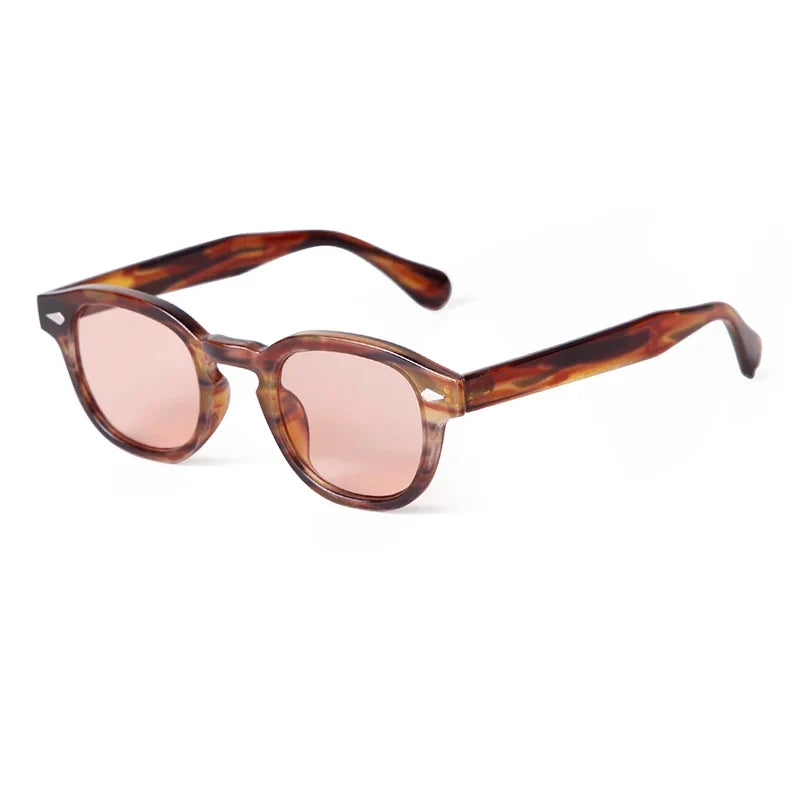 Fashion Transparent Blue Round Sunglasses Women Men 2024 Retro Rivet Tortoise Small Square Sun Glasses UV400 Lunettes De Soleil