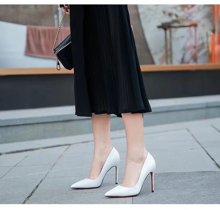 New Women's Red Shiny Bottom High Heels Luxury Pointed toe Pumps 12 cm Sexy Matte Party Wedding Shoes Elegant Woman Heeled Shoes