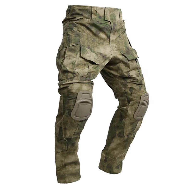 2025 New Multicam Pants with Knee Pads Men Tactical Combat Cargo Camouflage Trousers Hunting Quick Dry Breathable Sport Pants