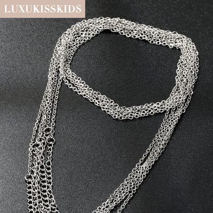 Stainless Steel Chains Necklace Woman 10pcs/lot Bulk Wholesale DIY Rolo 2mm Chain No Fade Choker For Jewelry Making