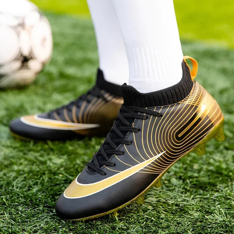 Men Soccer Shoes Ankle Outdoor Long Spikes Football Boots TF Professional Grass Cleats Unisex Football Shoes Chuteira Society