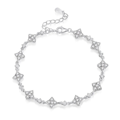 Full Diamond Moissanite Bracelets for Women Sparkling Girls Luxury Chains 100% 925 Sterling Silver Jewelry Plated 14K