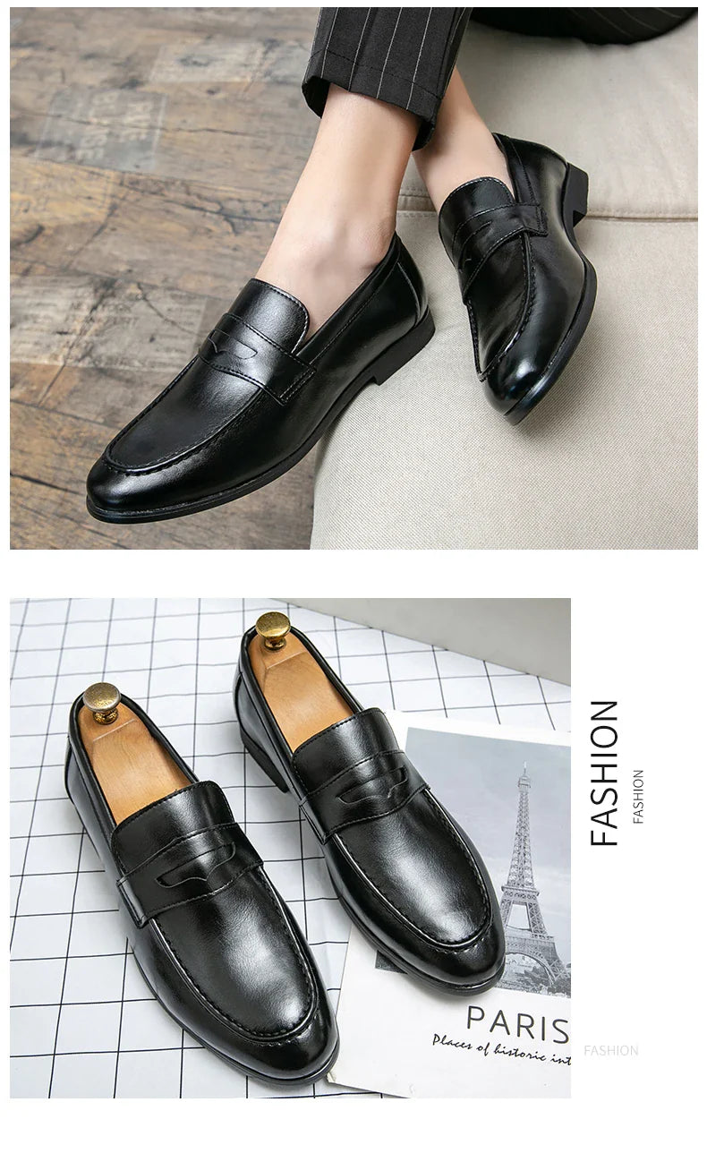 High Quality Social Leather Shoes For Men Classic Casual Business Shoes Men Trend Men's Dress Shoes Office Loafers Male