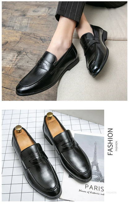 High Quality Social Leather Shoes For Men Classic Casual Business Shoes Men Trend Men's Dress Shoes Office Loafers Male