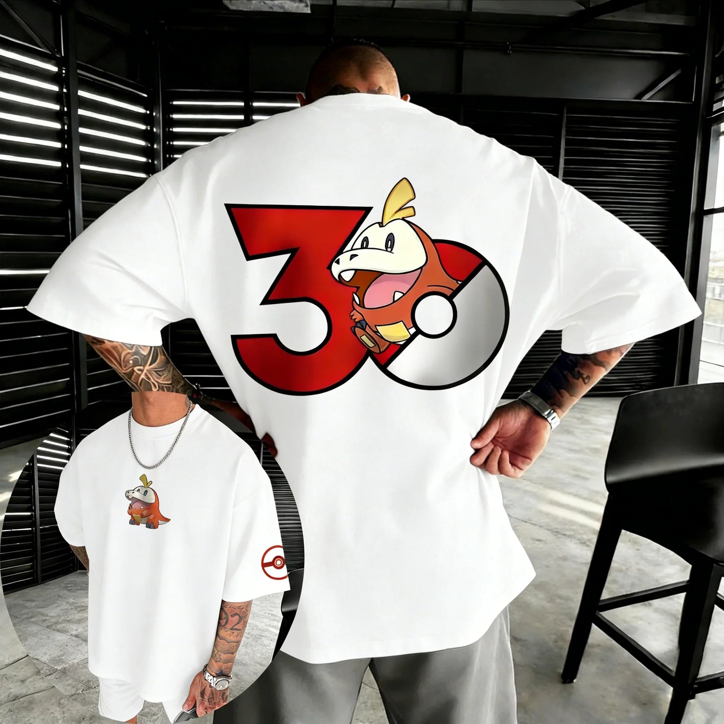 30th Anniversary Fueeco Co Cotton T-shirt Summer New Men's and Women's Loose Casual Hip Hop Trendy Short Sleeve Top