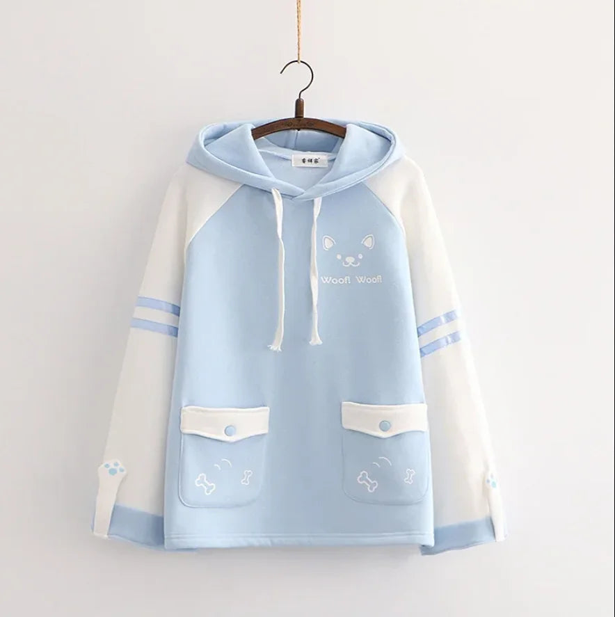 3XL Harajuku Aesthetic Bear Anime Hoodie Women Korean Kawaii Crewneck Long Sleeve Oversize Streetwear Kpop Y2K Winter Cloth Top