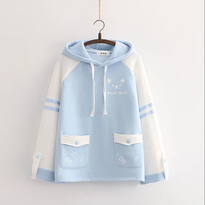 3XL Harajuku Aesthetic Bear Anime Hoodie Women Korean Kawaii Crewneck Long Sleeve Oversize Streetwear Kpop Y2K Winter Cloth Top