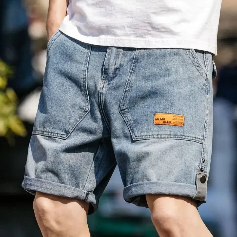 Men's Short Jeans Pants Cargo Big Size Oversize Male Denim Shorts Very Micro Cut Original Cowboy Korean Fashion Xxxl Xl Popular