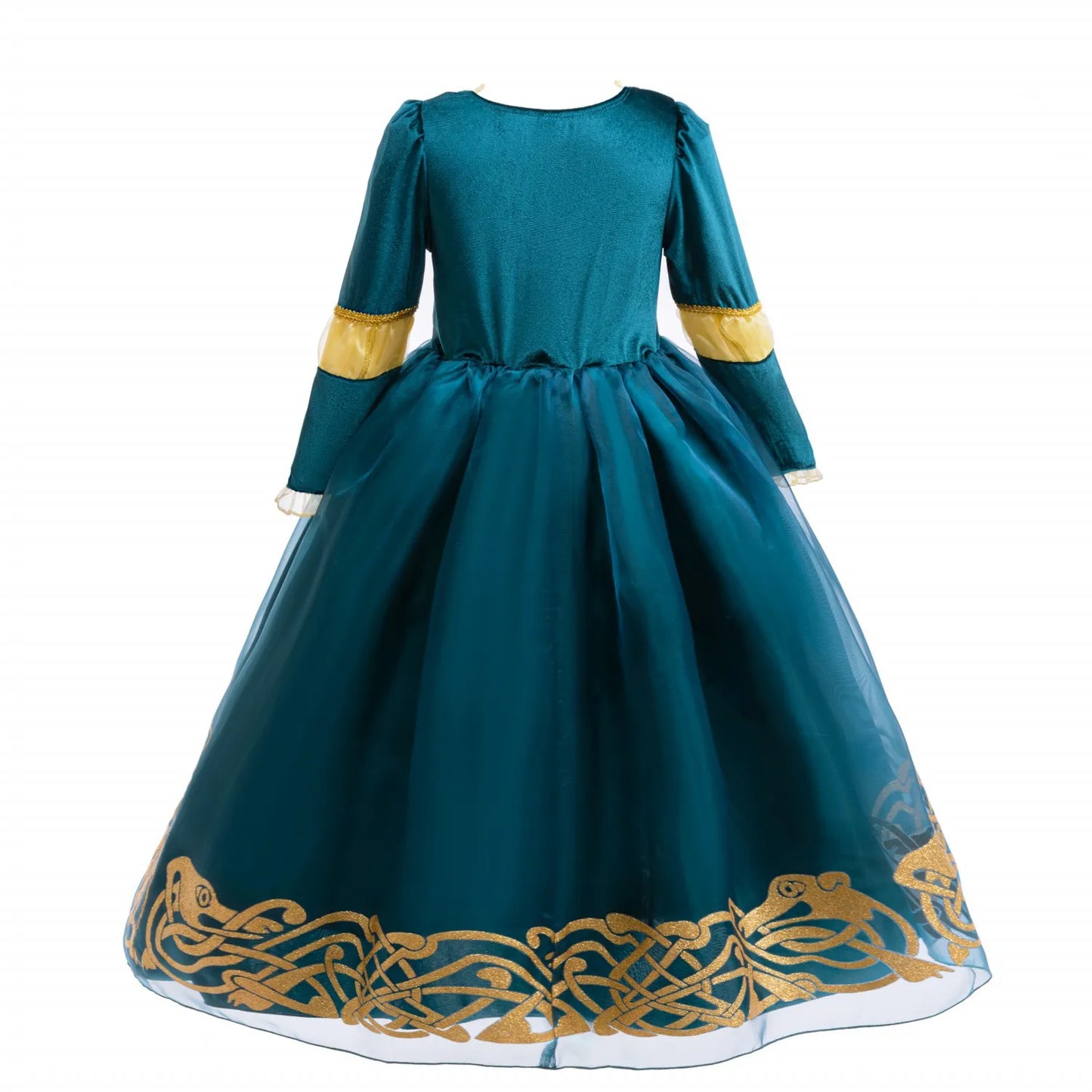 Girl Cosplay Brave the Heart Princess Merida Long Sleeves Dress Belt Set Holiday Party Carnival Party Stage Outfits Dress