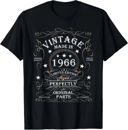 Vintage Legend Born in 1966 59th Birthday Tee 59 Years Old T-Shirt Custom Printed Graphic T Shirts Mens Clothing Ropa Hombre