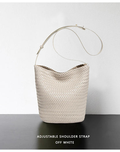 luxury woman handbagNew high end Hand-woven genuine leather women's bag large capacity shoulder tote bag underarm bag bucket bag